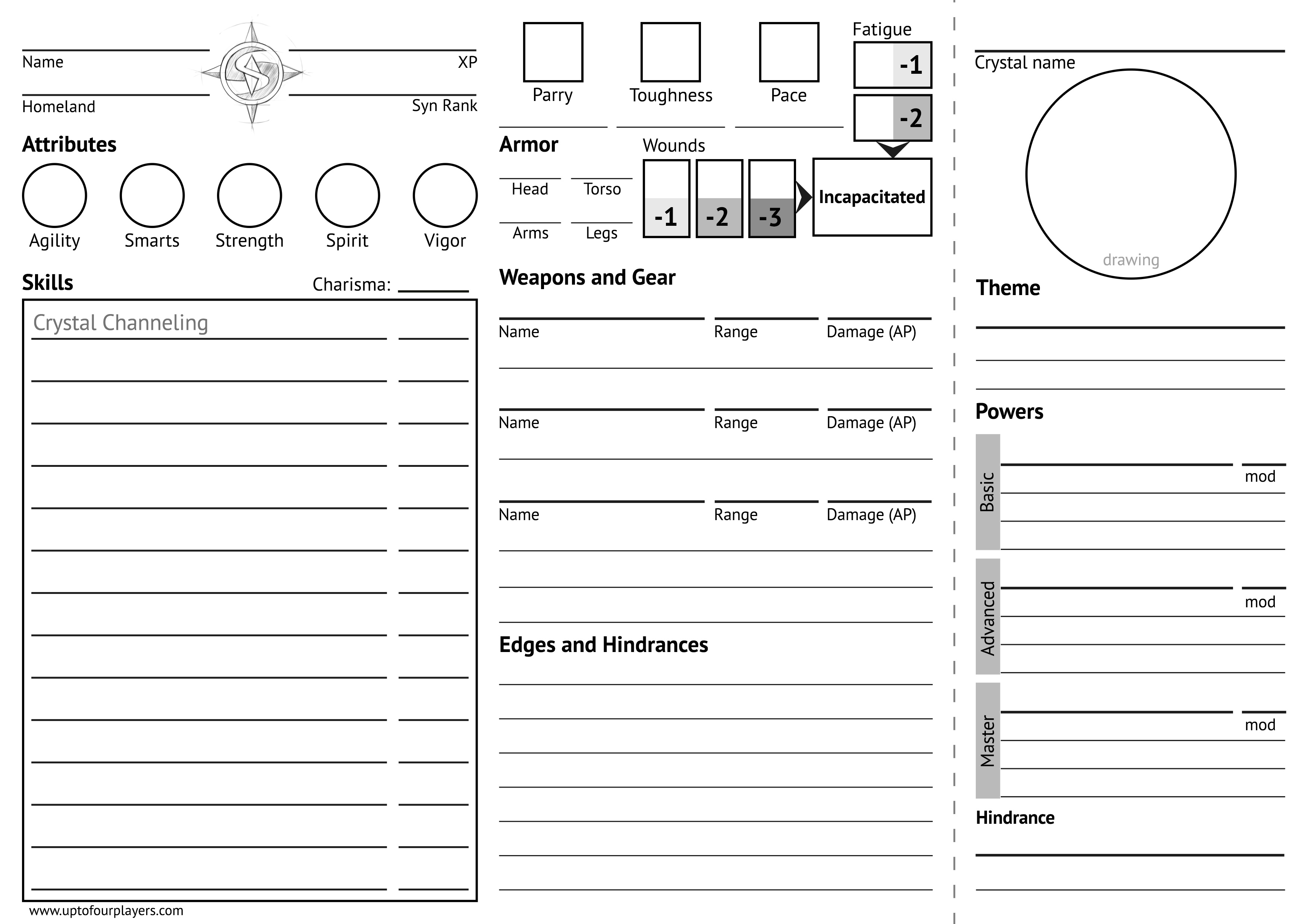 Gallery of Blank Character Sheet 5th Edition D.