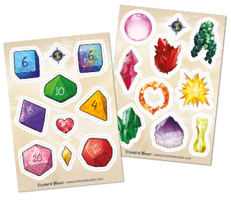 Crystal Heart Sticker Sheets