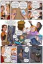 Crystal Heart chapter 3 page 12, showing a chase scene with each character rolling for a different action.