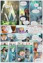 Crystal Heart chapter 5 page 22, showing our heroes exploring a mysterious Bygone temple on one of the floating mountains of Maseia.