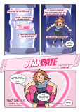 STARDATE page 4 - Tracy is beamed aboard and takes the pink confessional chair